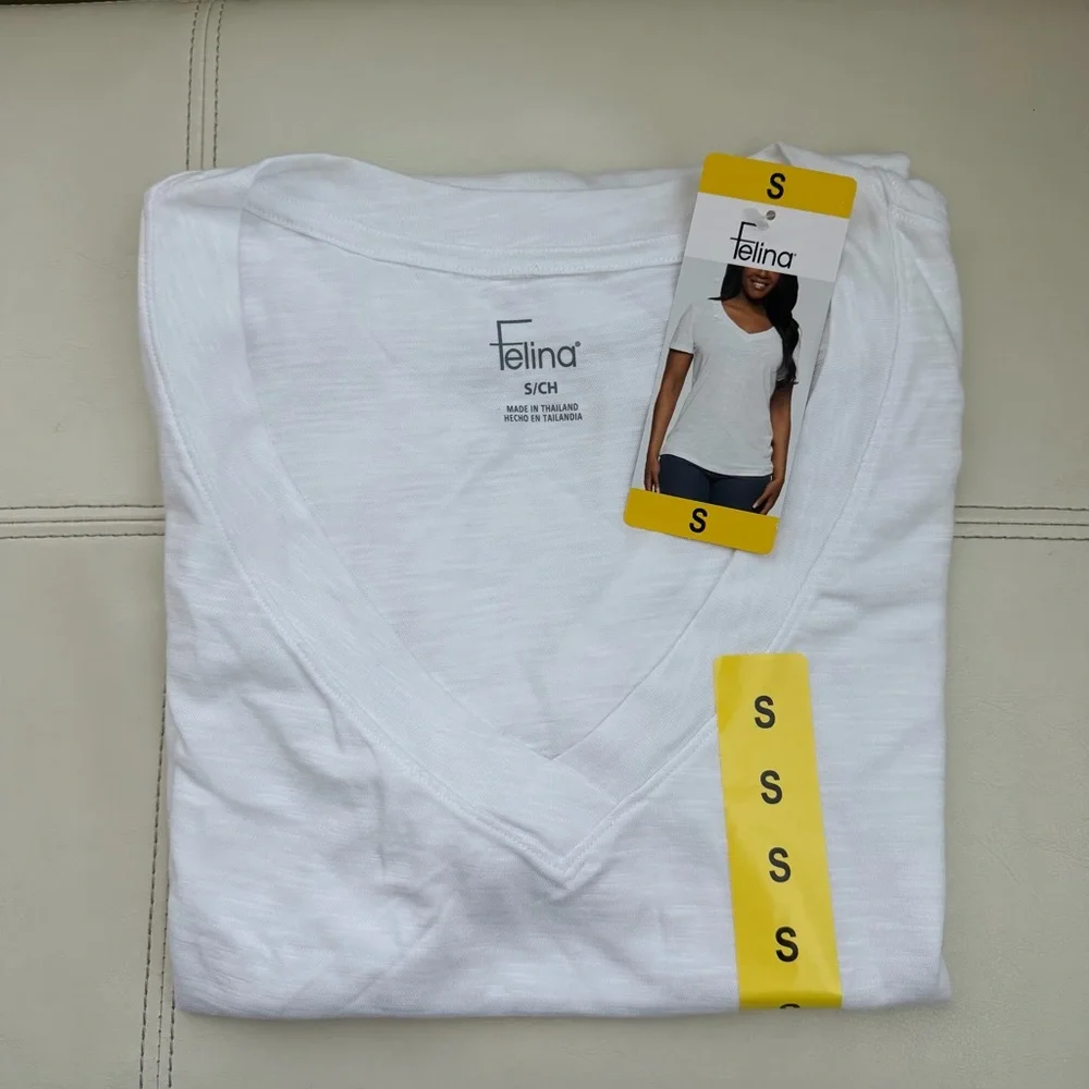 Felina Ladies V-Neck Slub Tee, XS - Picture 3 of 3